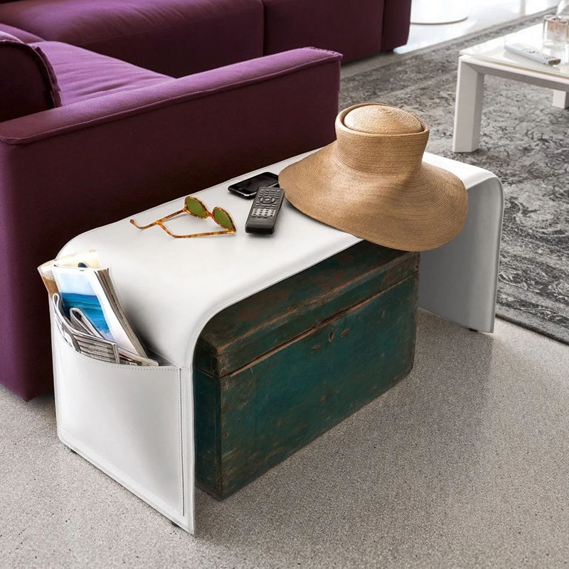 Нордическое кресло-кровать из натуральной кожи с ящиком для хранения, низкий пуф для смены обуви из массива дерева