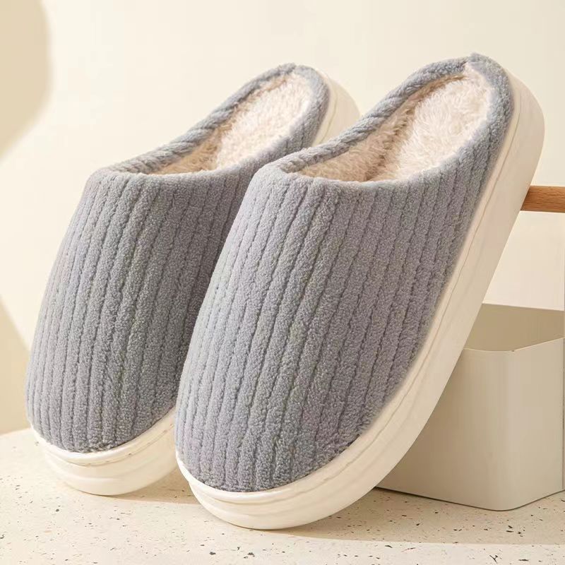 Cotton Slippers for Women in Winter Indoor Non-slip Wear-resistant Soft Bottom Warm Home Couple Home Autumn and Winter Cotton Slippers for Men