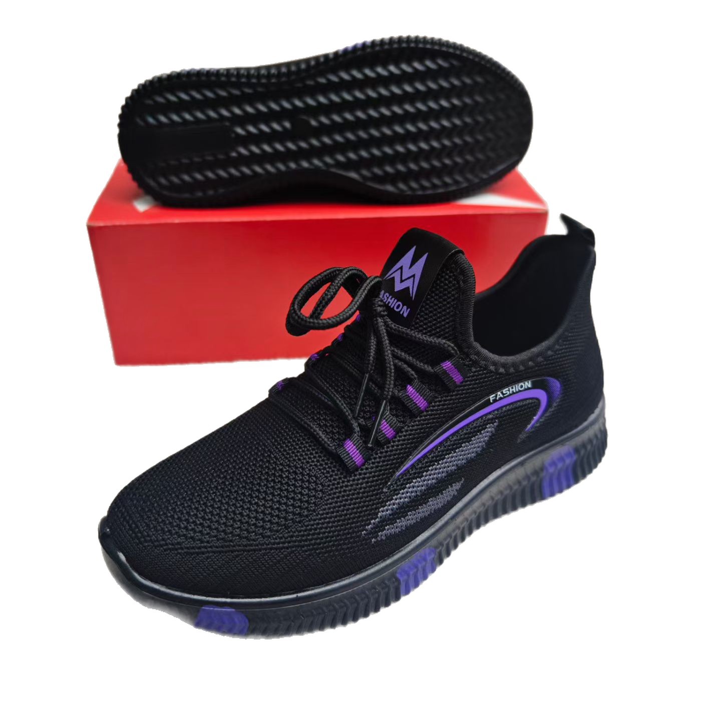 New Polyurethane Women's Fly-Knit Soft-Soled Breathable Old Beijing Cloth Shoes Women's Casual Sports Lace-Up Single Shoes Wholesale