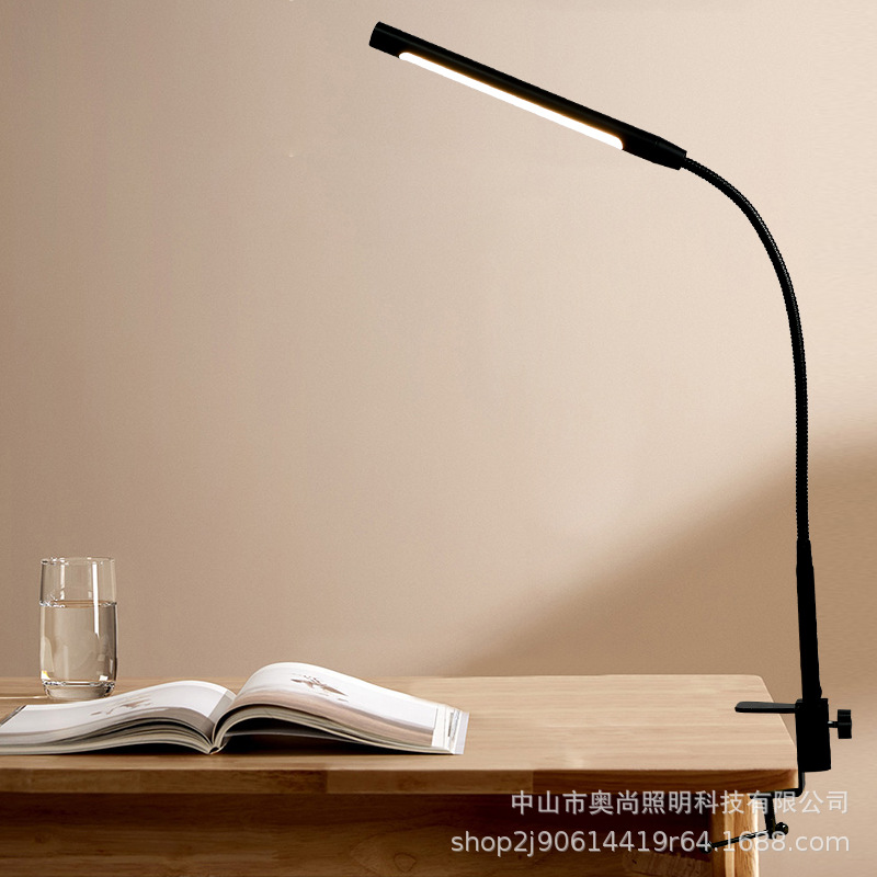 Amazon led clip lamp dormitory desk reading bedside clip lamp USB powered beauty lamp lighting lamp bracket