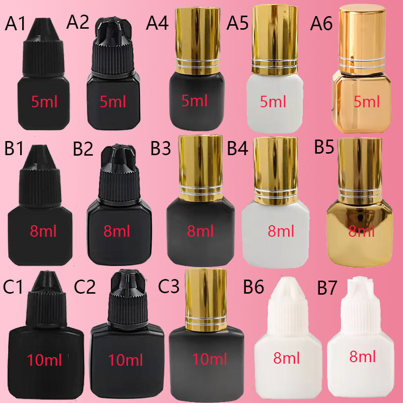 Grafting Eyelash Glue Empty Bottle Refill Bottle Eyelash Glue Bottle Beauty Eyelash Glue Bottle Black and White 5ml8ml Factory Goods
