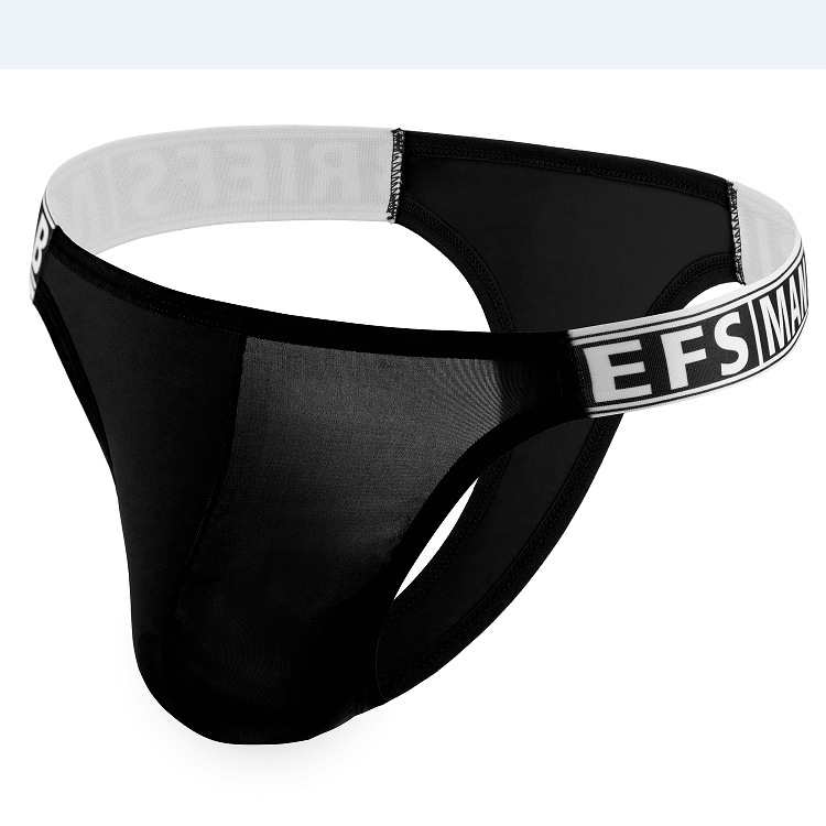 New Men's solid color low waist thong, breathable, sexy, fashion, letter belt, comfortable.