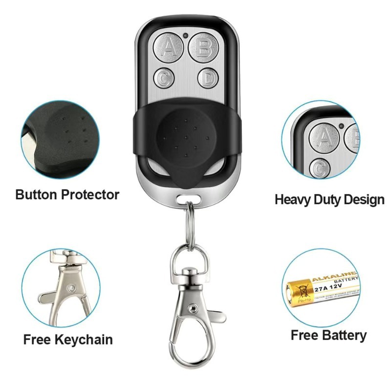 New foreign trade e-commerce 433 metal four-button garage door rolling code copy remote control cross-border access control clone copy