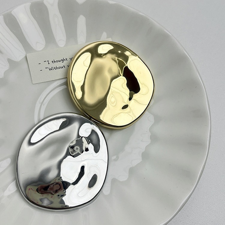 Casual Streamlined Asymmetrical Round Brooch French Retro Geometric High-End Suit Jacket Sweater Pin Women's Trendy