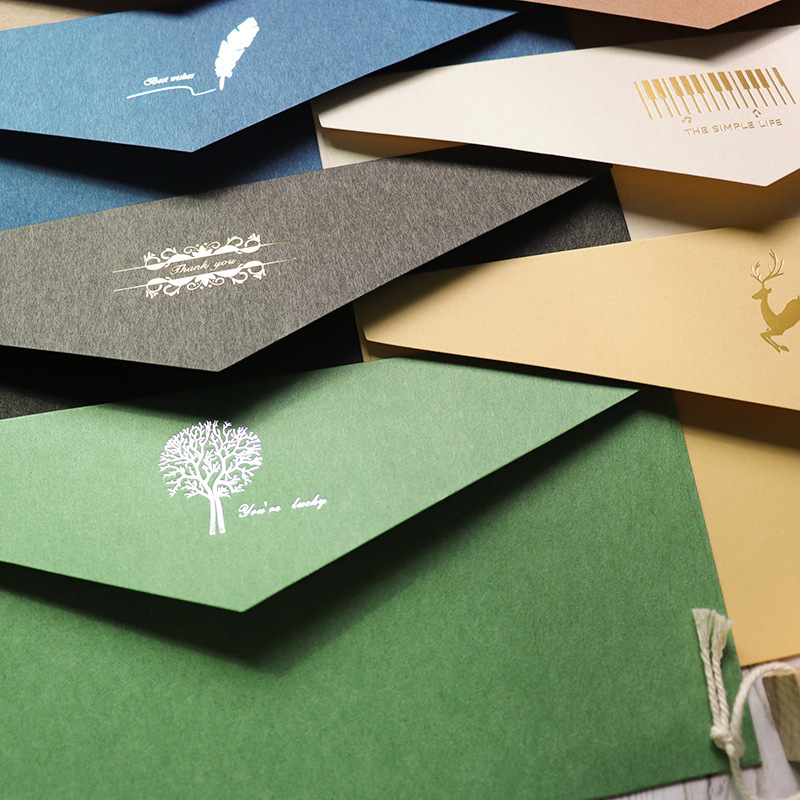 Foshan Manufacturer Professional Customized Invitation Envelope Exquisite Bronzing Envelope Colorful Pearlescent Paper Envelope Can Be Printed with logo