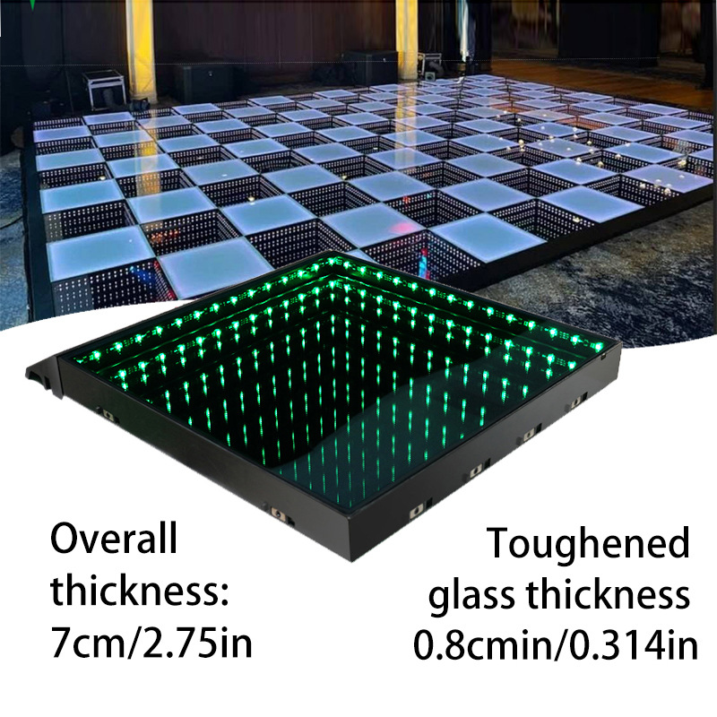 Сенсорный светильник для фона 3D зеркала с тысячей слоев светильника для пола зеркальной поверхности светодиодный танцующий плиточный светильник Ip65 цветной для улицы