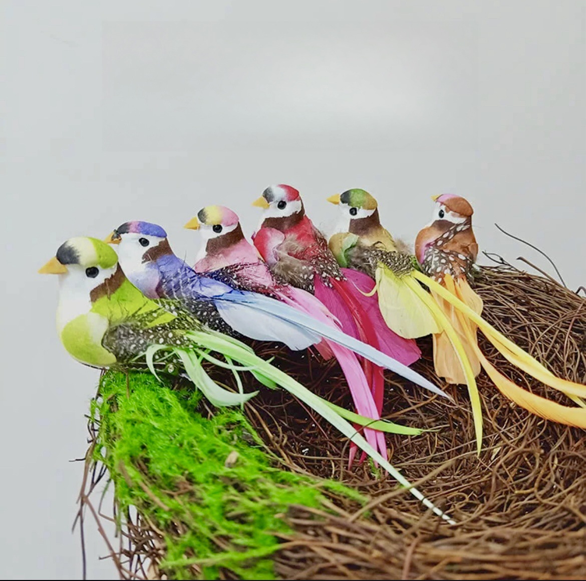 Artificial foam feather Bird Garden Garden creative cloth super cute decoration dovetail bird clip