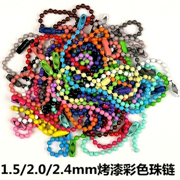 Factory Direct Sales Metal Guka Tag Chain DIY Jewelry Painted Chain 2.4*100mm Colorful Wave Bead Chain