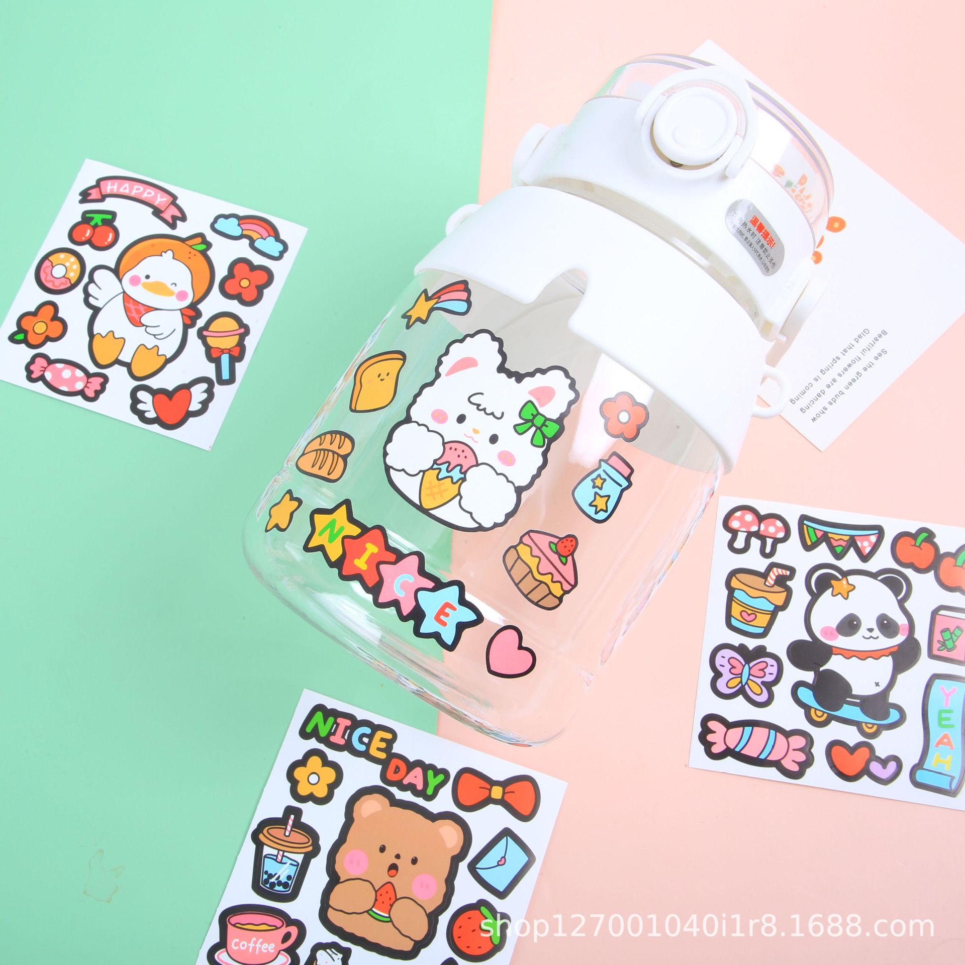 Cute cartoon journal stickers creative children's journal stickers pvc goo card stickers suit self-selected DIY stickers