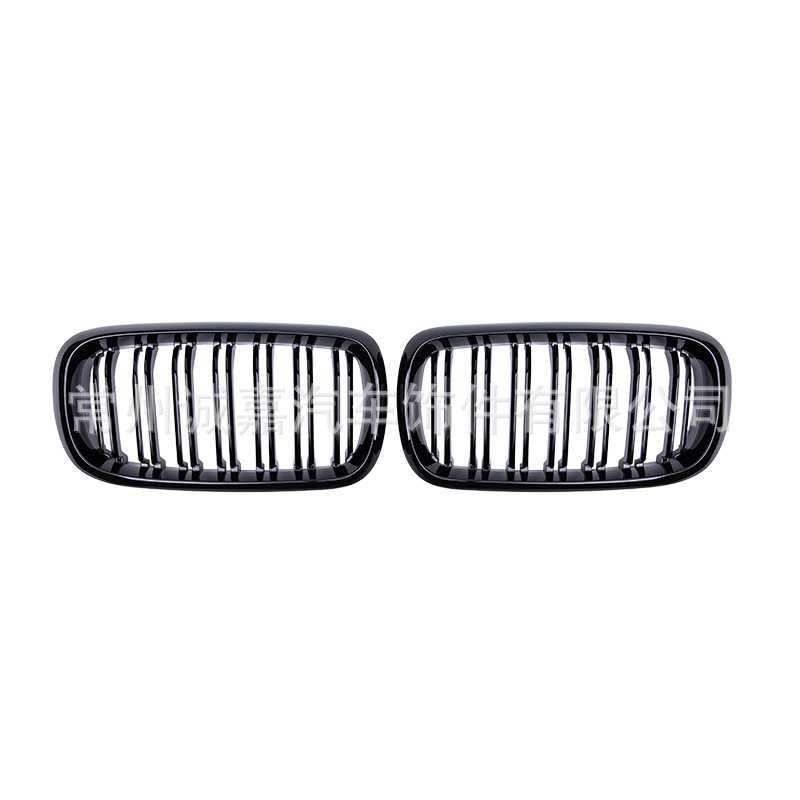 Suitable for BMW F15F16 14-17 years bright black middle net X5X6 f15 f16 double line bright black middle net grille