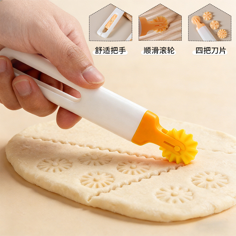 Cross-border roller cutter pizza knife pattern cutter dough dough crust cutter pattern modeling knife kitchen gadget