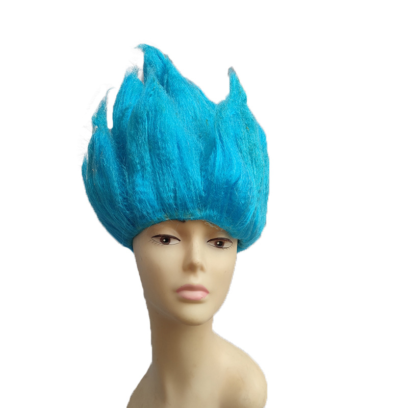 Dragon Ball Wukong wig stage performance cos festival wig fluffy Dragon Ball Saiyan Lotus head hair set