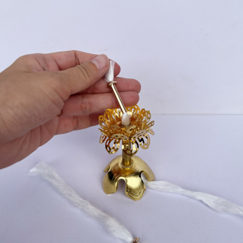 Butter Core Extended 21cm Environmentally Friendly Oil Fiber Copper Tube Wick Lamp Cord for Buddha Smokeless Liquid Butter Kerosene Lamp Zero