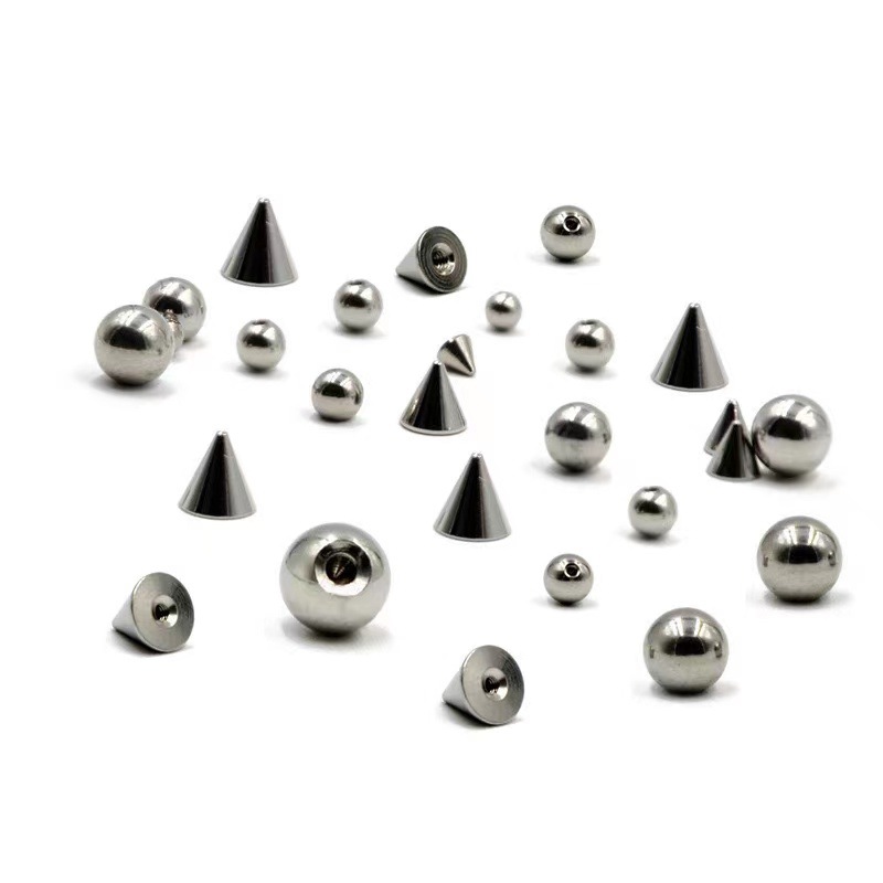 Titanium steel stainless steel tongue nail ring lip nail steel ball replacement cone replacement ball smooth puncture ball human body puncture jewelry factory