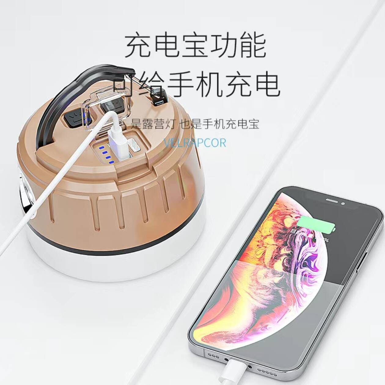 Outdoor Camping Ultra-Long Battery Life Outdoor Atmosphere Charging Camping Solar Camp Tent Lighting Hanging Lamp