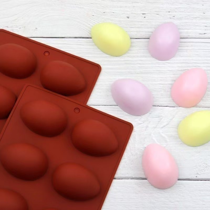 8-Piece Easter Egg Chocolate Silicone Mold Ice Making Pudding Jelly Dessert Mold Soap Baking Utensils