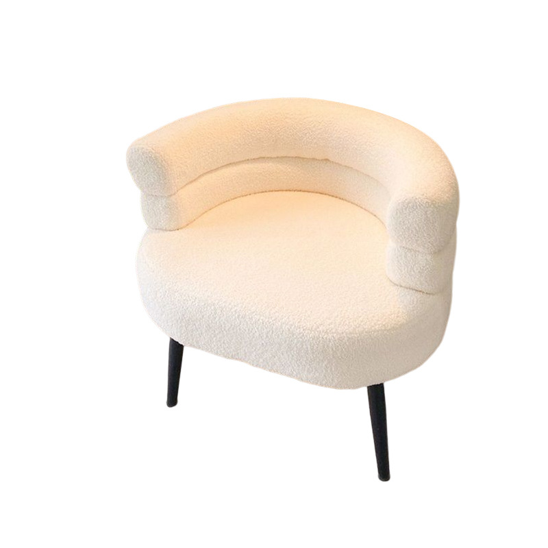 Bobo Internet Celebrity Ins Lambskin Chair Bedroom Cloakroom Balcony Single Sofa Dressing Chair Afternoon Tea Leisure Chair