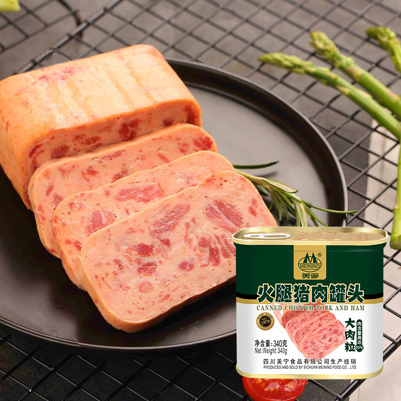 Meining Ham Pork Luncheon Meat 340g Ready-to-eat Canned Food Cooked Food Reserve Food Canned Hot Pot Luncheon Meat