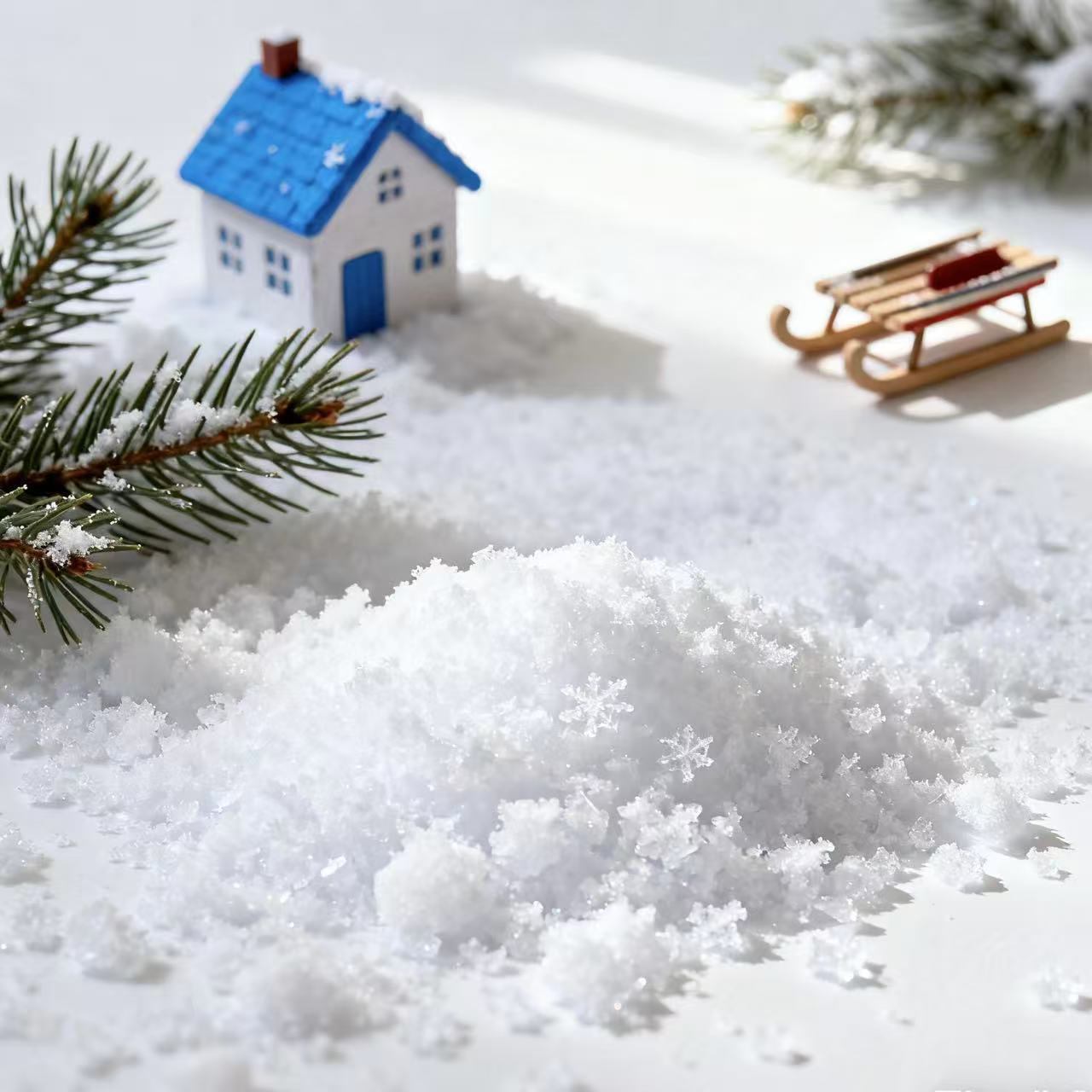 Factory Direct Sales Artificial Snow 50g Pack Artificial Snow Christmas Snow Dry Snow Powder Handmade Snow Scene Decoration Snowflakes Fake Snow