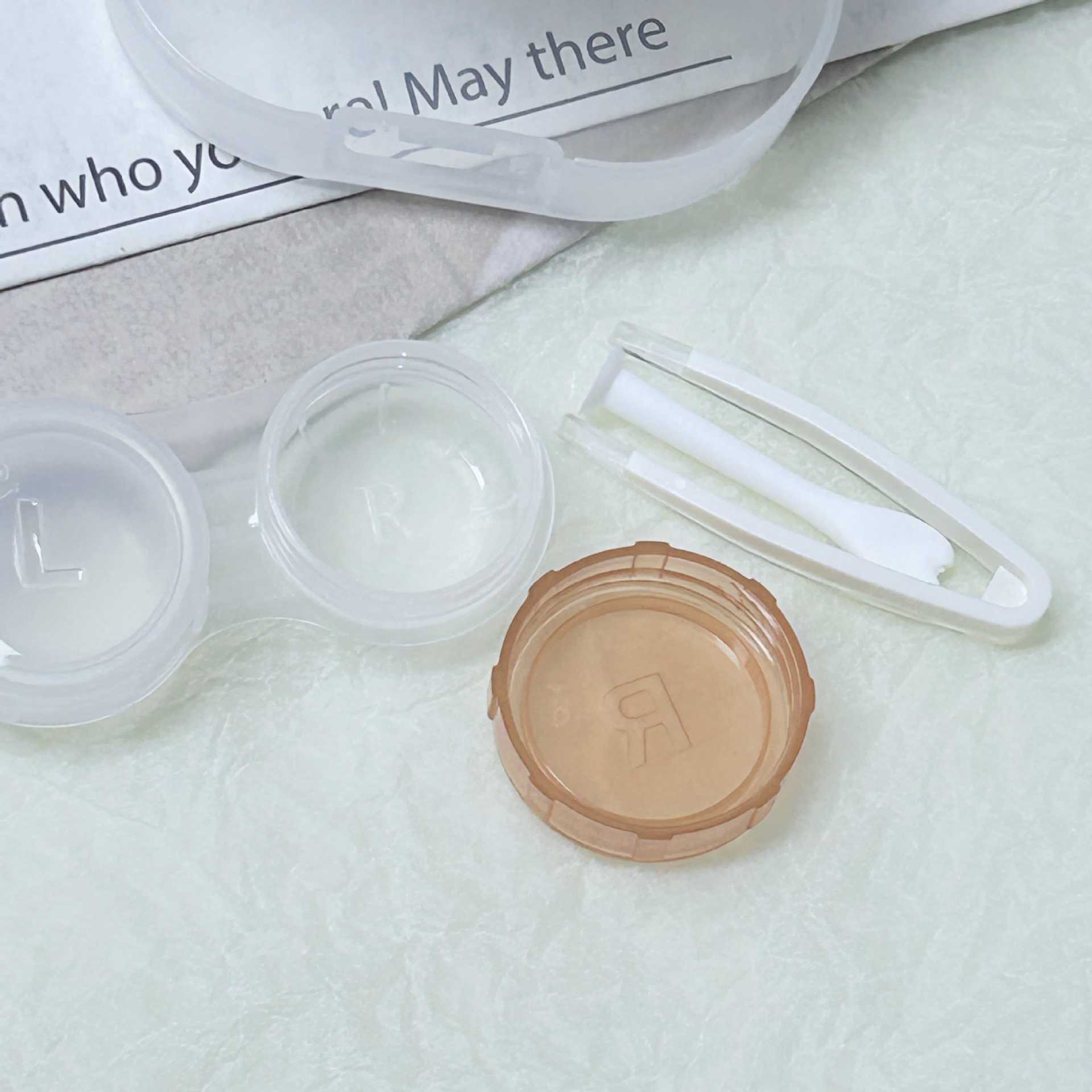 New Cute Cartoon Contact Lens Box Companion Box Double Box Contact Lens Box Tweezers Small Stick Portable Compact 1015