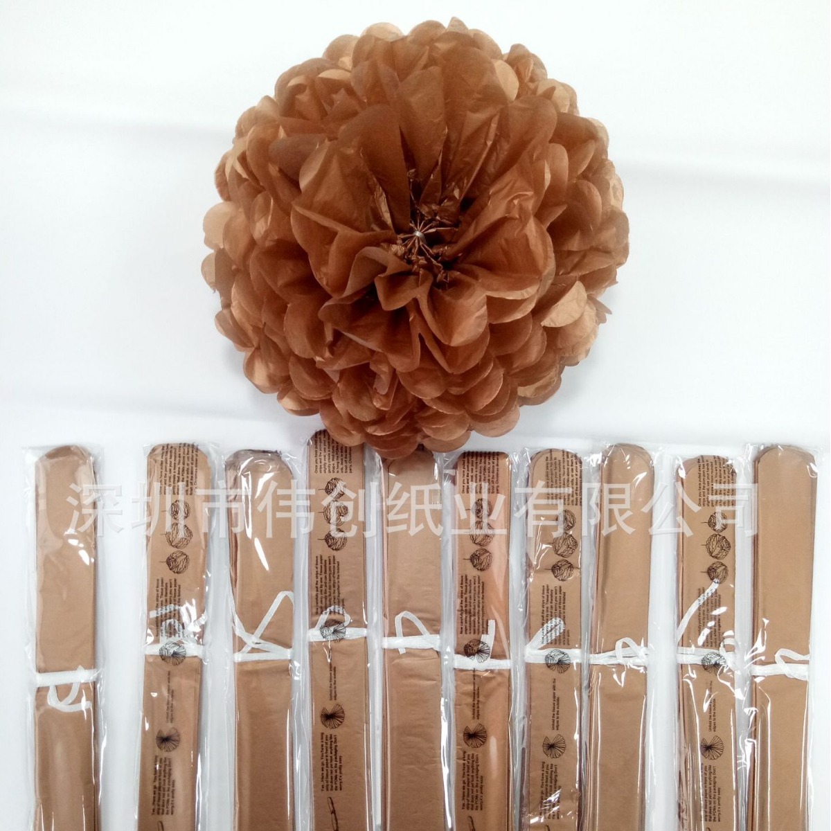 Бумажные цветы оптом для рождественских украшений, розовое золото, металлический цвет