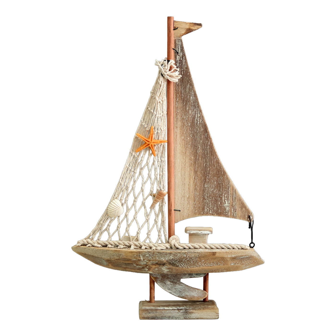American Stereo Sailboat Mediterranean Fishing Boat Home Accessories Antique Fishing Boat Model Creative Home Furnishings Small Wooden Boat