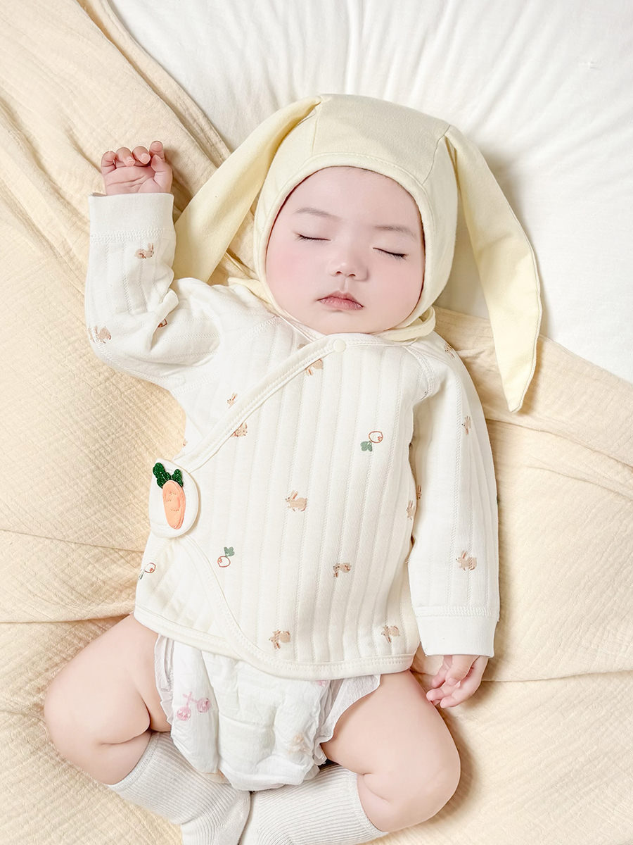 Newborn Half-Back Winter Style Newborn Baby Autumn and Winter Warm Quilted Type a Boneless Monk Suit Top Drop Shipping