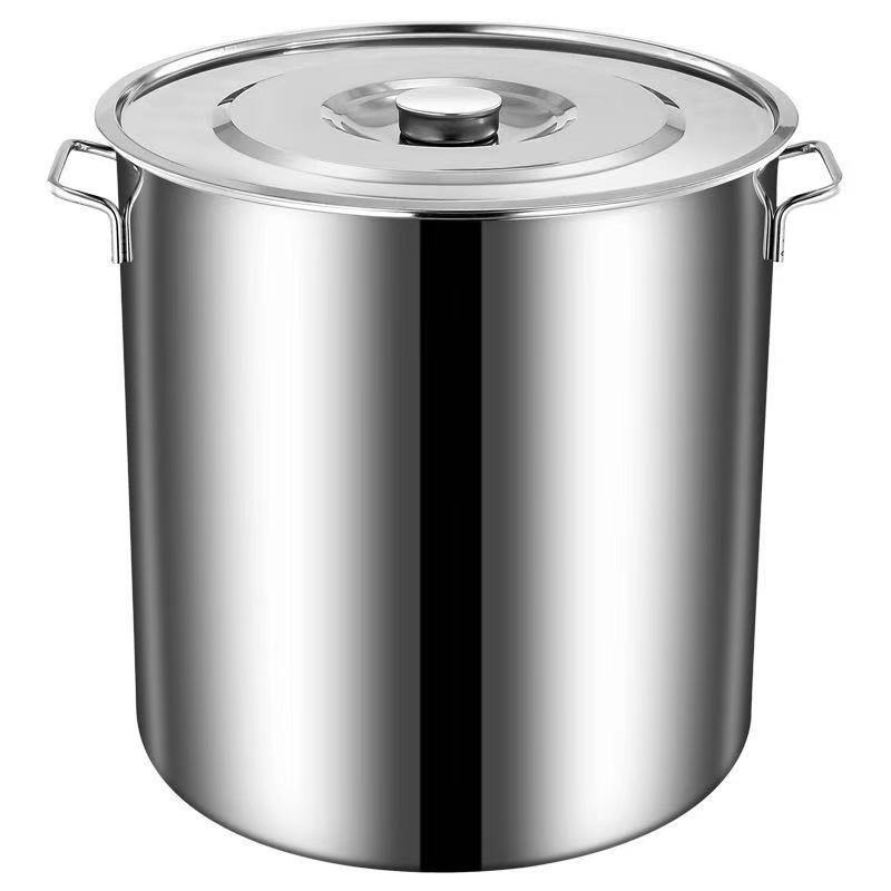 Stainless Steel Multi-Purpose Bucket, Thickened Canteen Soup Pot with Lid, Commercial Large-Capacity Soup Bucket, Customized Model for Canteens
