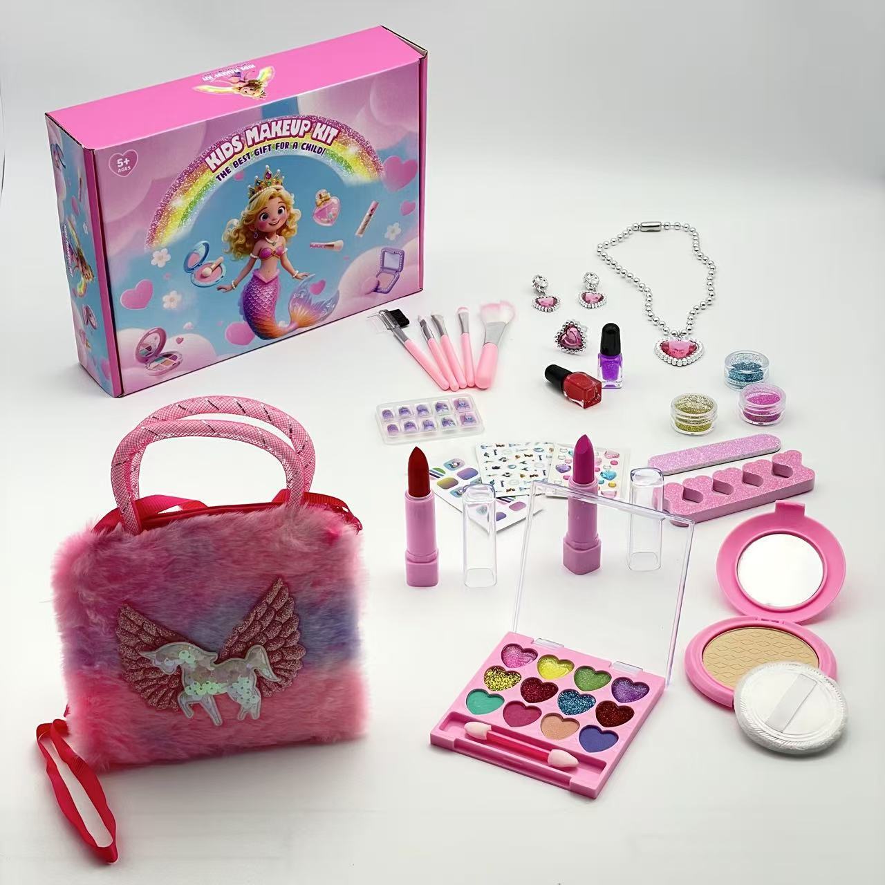 Cross-Border Hot Selling New Children's Cosmetics Set Unicorn Handbag Cosmetics Set Children's Beauty Toys