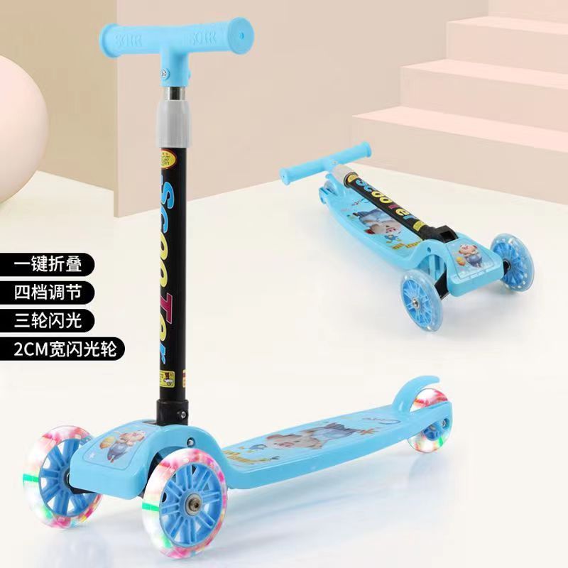 Children's Scooter Luminous Wheel 2-6 Years Old Sliding Toy Car Portable Foldableing Lightweight Stroller Baby Customization
