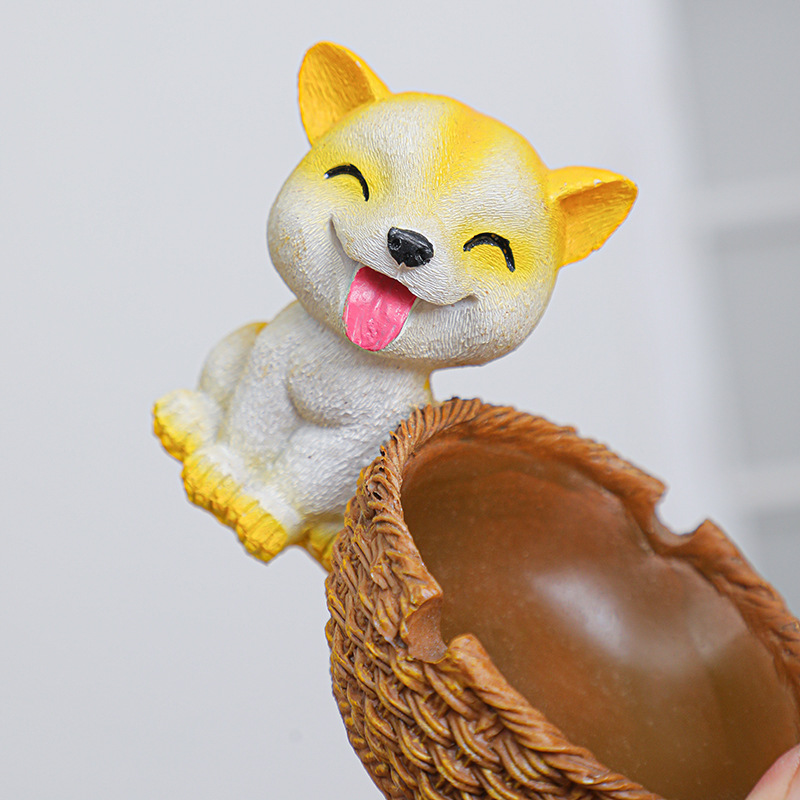 Cross-border foreign trade rabbit puppy animal ashtray home decoration trend cartoon resin ashtray creative cover