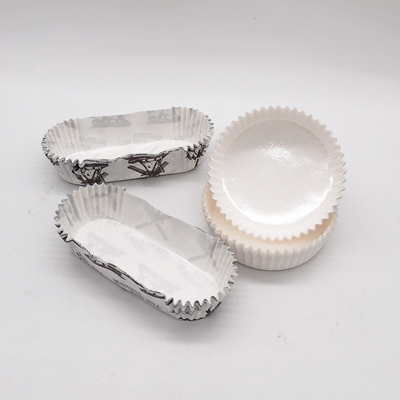 Кастомизированный круглый покрытый бумажный поднос, лодкообразный, устойчивая к высоким температурам, для тортов, хот-догов, ананасовых булочек, водонепроницаемая и маслостойкая