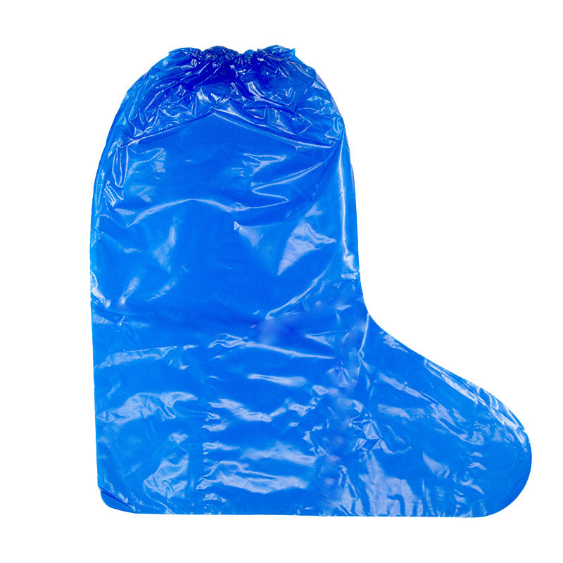 Disposable Shoe Covers Mid-Length High Tube Rafting Waterproof Thick Boot Covers Pe Plastic Durable Protective Rain Shoe Covers/Pair