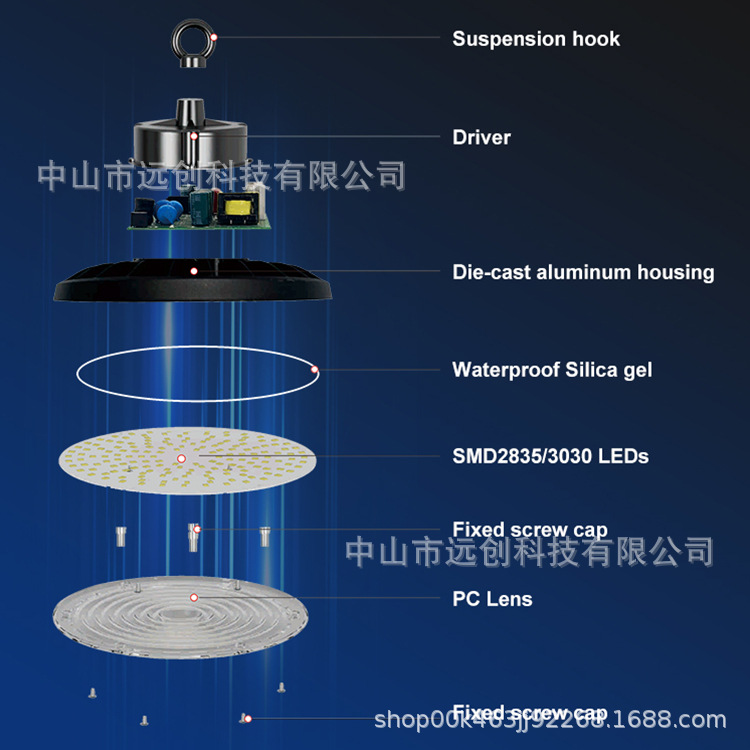 Hot-Selling Source Factory Cross-Border Popular Radar Sensor Industrial and Mining Lamps Sensor Garage Lamps Warehouse Sensor Lamps Ceiling Lamps