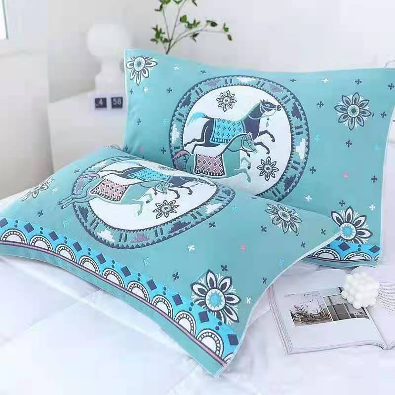 Pure Cotton Adult Eight-layer Thickened Soft High-grade Pillow Towel Atmospheric Pillow Headband Full Gauze New Household Pillow Headband