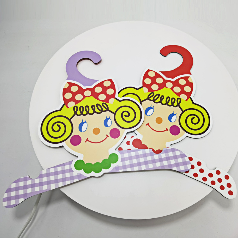 Fsc Clothing Paper Hanger Custom Jk Creative Kidsren's Cartoon Paper Cardboard Clothes Hanger Wholesale Customization