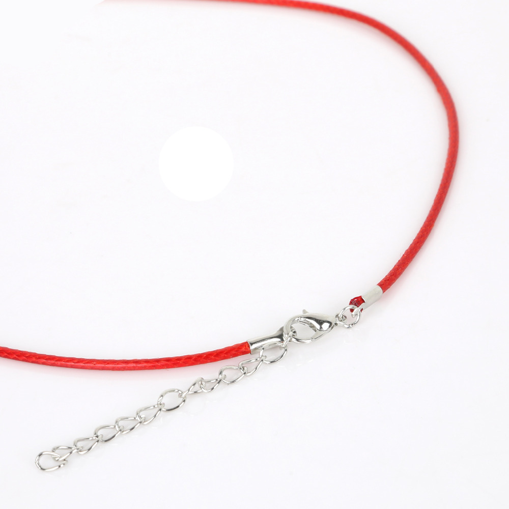 Amazon cross-border hot sale wax thread leather rope necklace black color necklace single rope jewelry pendant accessories