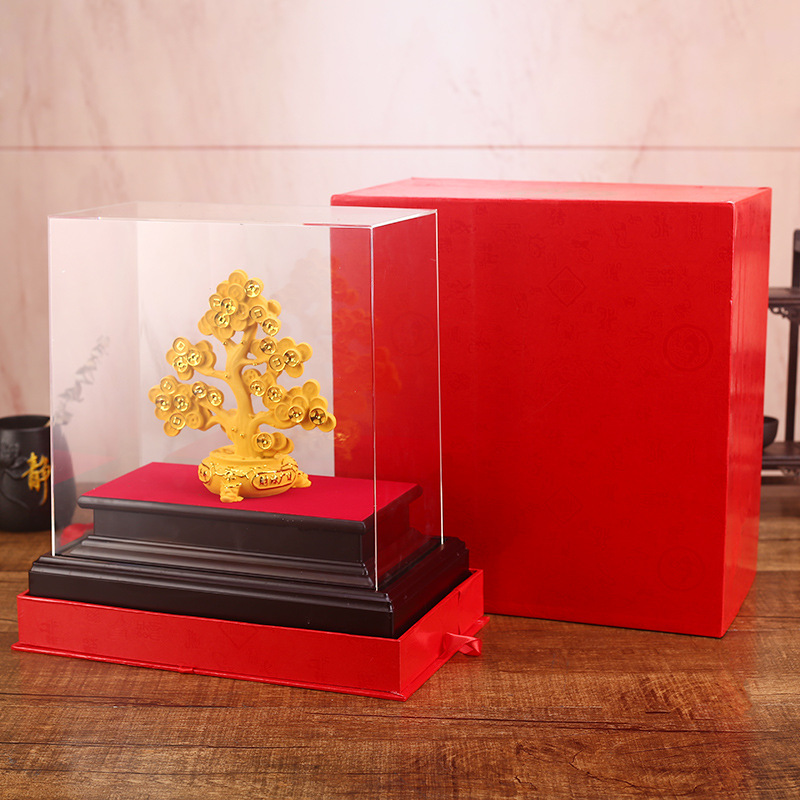 Cashmere Sand Gold Lucky Gold Tree Decoration Fortune Tree Insurance Company Opening Gift Home Office Creativity