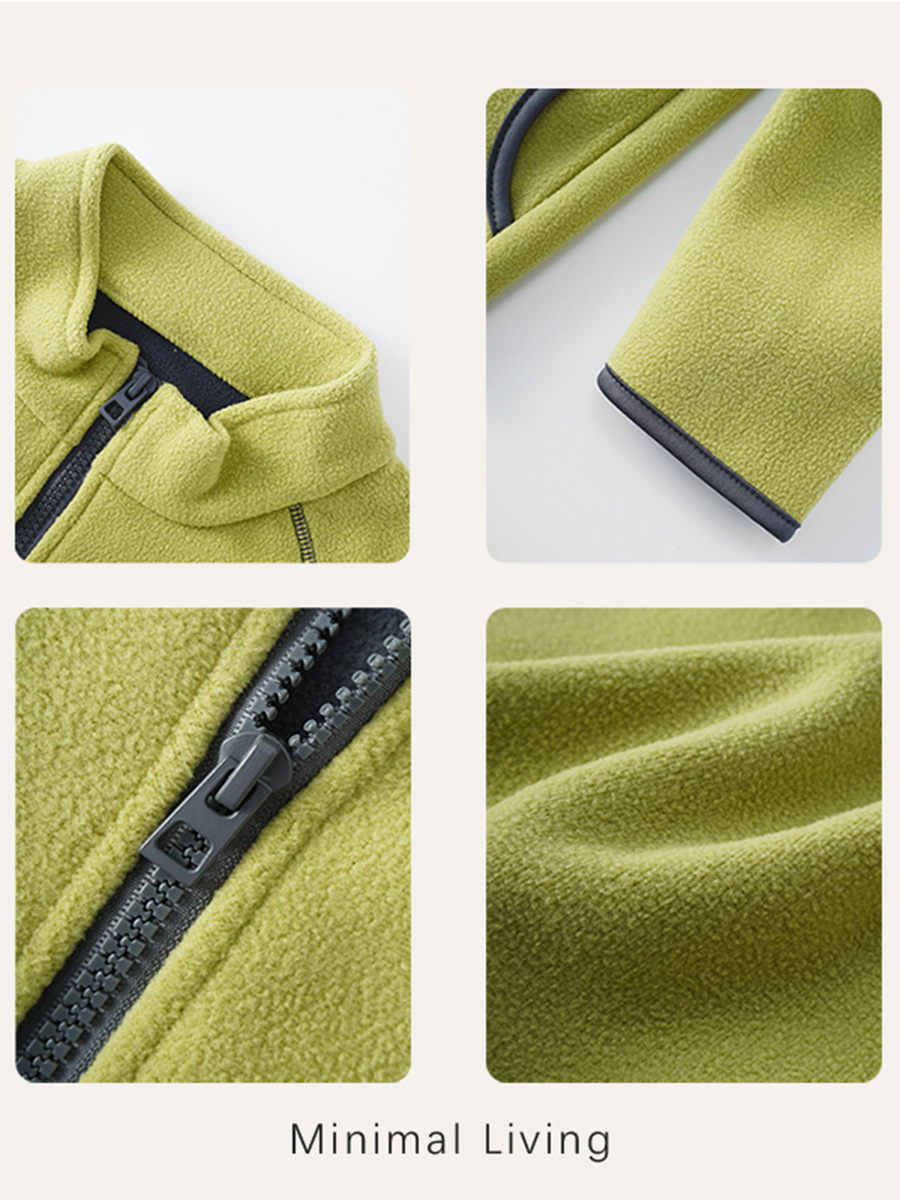 Children's Polar Fleece Jacket Baby Thickeneded Warm Fleece Top Boys and Girls Outdoor Windproof Jacket Liner New Product