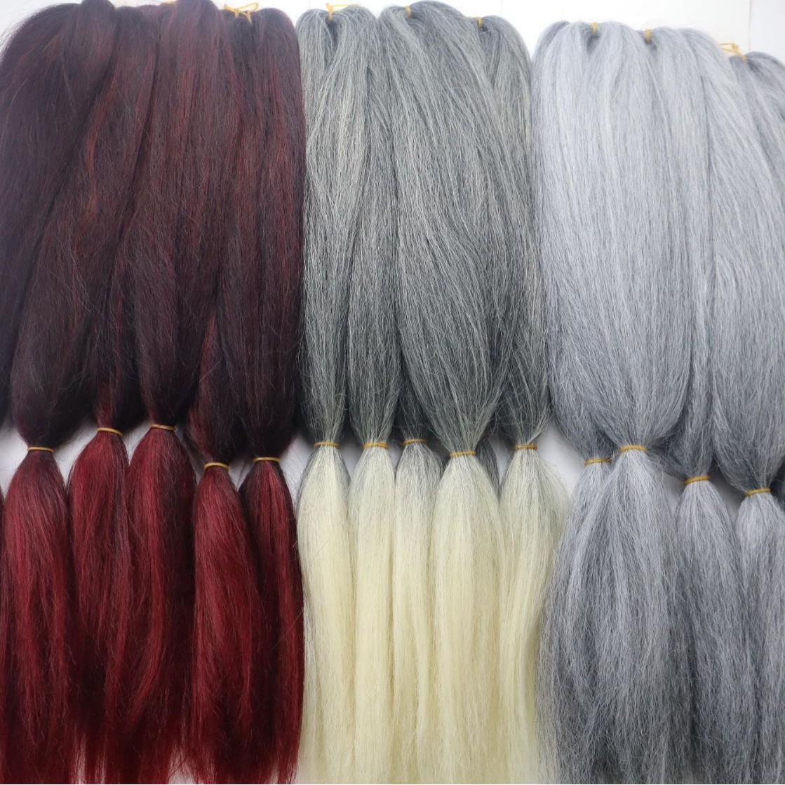 Europe and the United States chemical fiber braid six-piece hollow silk 24in400 grams wig braided hair coil hair low temperature silk factory straight