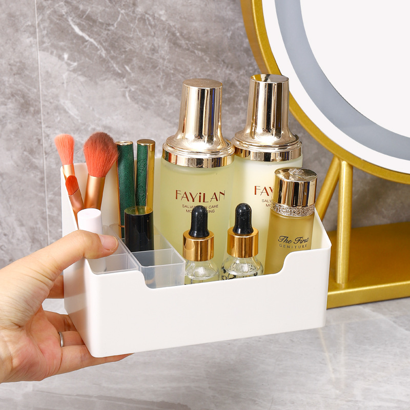 Cosmetic Storage Box Storage Rack Desktop Lipstick Box Storage Storage Box Transparent Mirror Cabinet Lipstick Storage