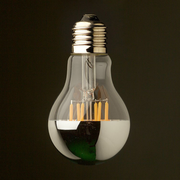 A60 semi-plated LED shadowless reflector bulb E27 eye protection table lamp light and shadow wall lamp mirror front lamp warm white light source