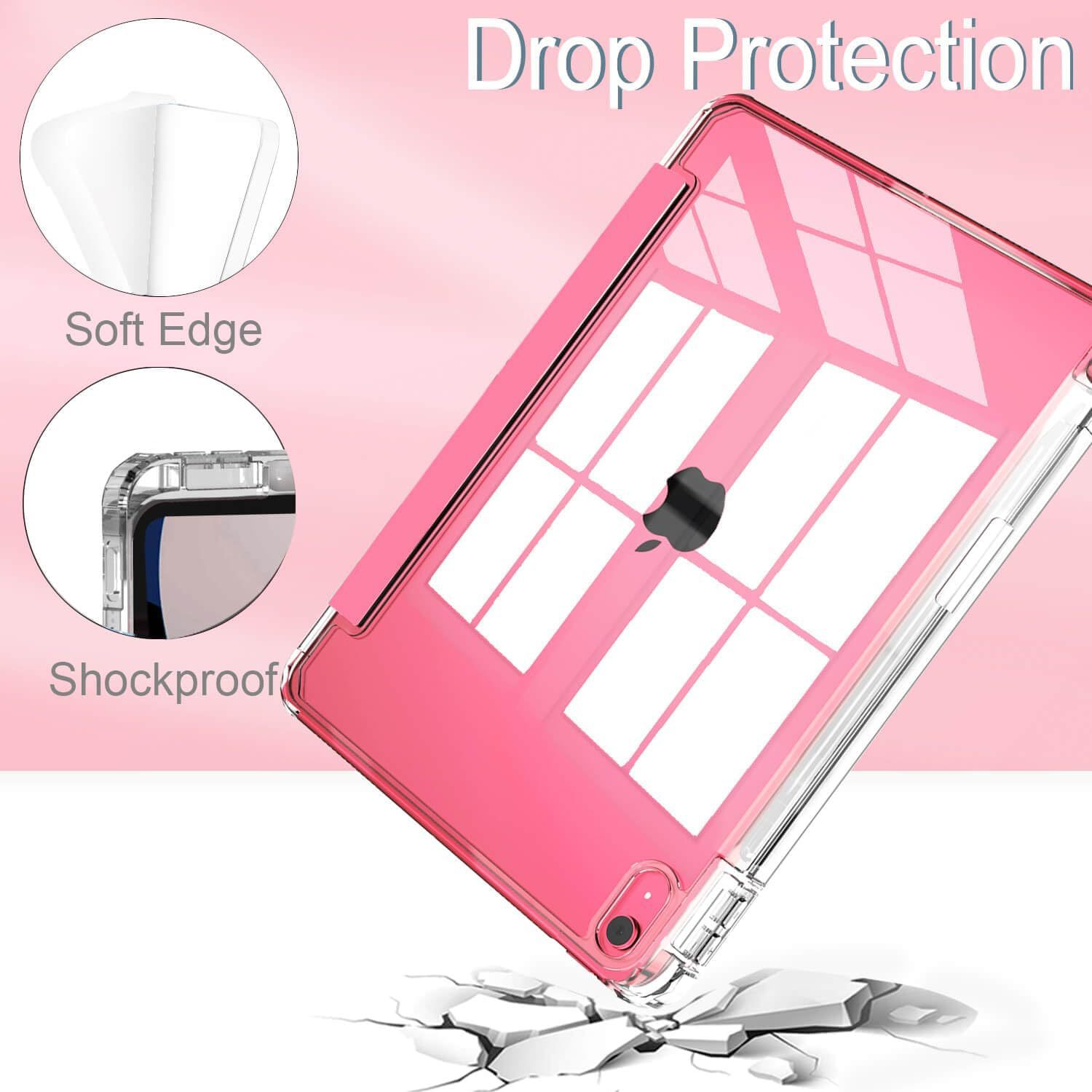 Ipadari11 70% off Transparent Acrylic Tablet Protective Case with Pen Slot Ipad11Th Protective Case Anti-Storage