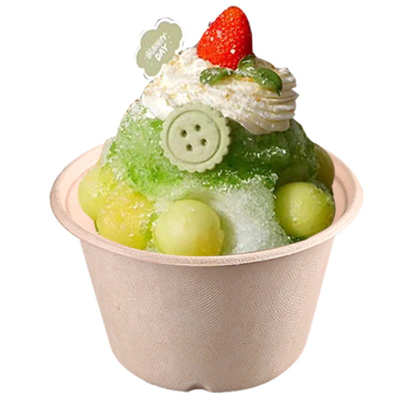 Small Batch Custom Disposable Shaved Ice Bowls, Commercial Trendy Shaved Ice Pulp Packaging Boxes, Environmentally Friendly and Biodegradable