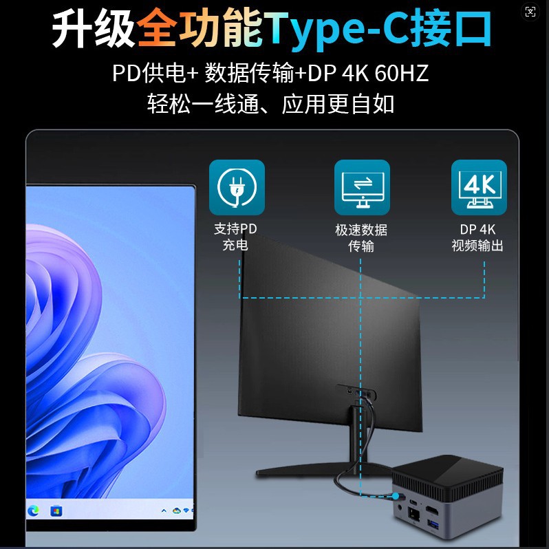 12Th Generation New Core N150 Quad-Core Mini Host Office Type-C Output Living Room Small Computer Ddr5 Small Host