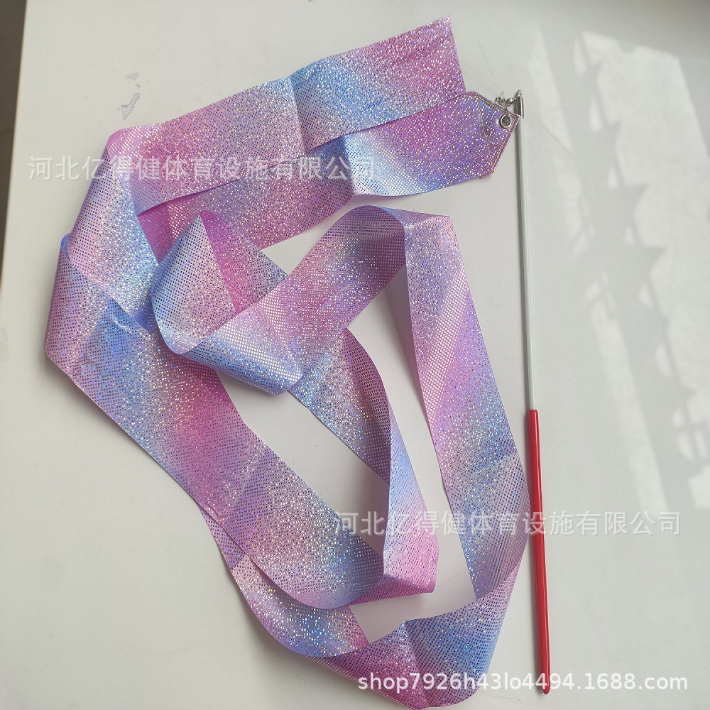 Performance Rhythmic Gymnastics Ribbon Props Kidsren's Dance Toys Ribbon Middle-Aged Square Dance Ribbon with Rod Ribbon
