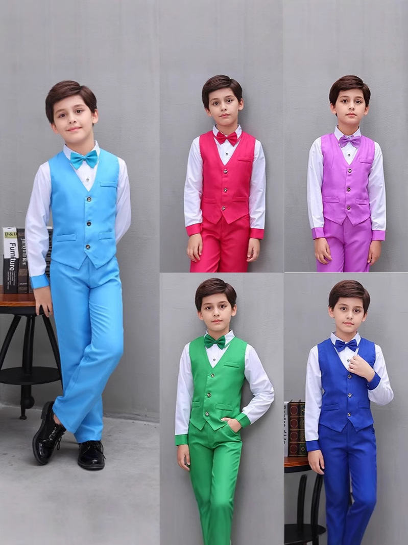 Children's Chorus Performance Costume Host Recitation Costume Flower Children's Dress Boys' Suit Vest suit Performance Costume