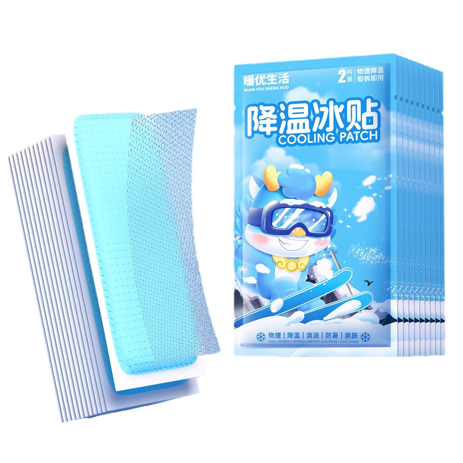 Cooling Patch for Summer Heat Relief, Cooling Patch for Students during Summer Military Training, Fever-Reducing Summer Heat Relief Artifact