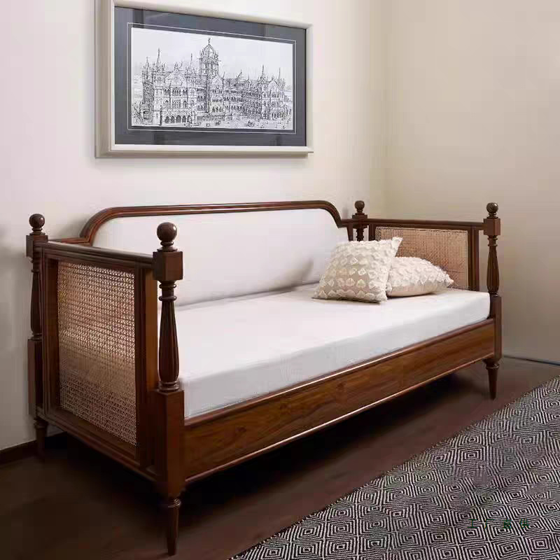 Американский ретро диван из массива дерева, трехместный диван-кровать для маленькой квартиры