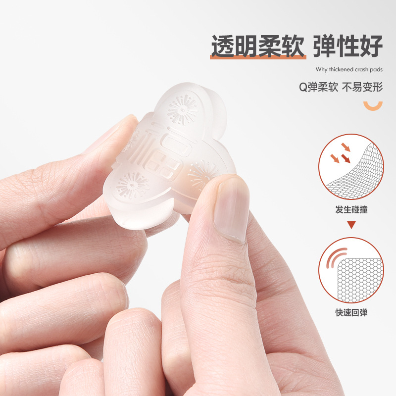 Fireworks Transparent Anti-collision Sticker Flower Door Handle Punch-free Silicone Door Touch Wall Protection Anti-collision Silencer Mat